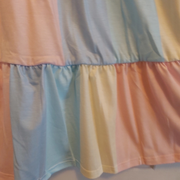 076. Multicolor Striped Color Block Tiered Mini Dress  Size S - Picture 5 of 16